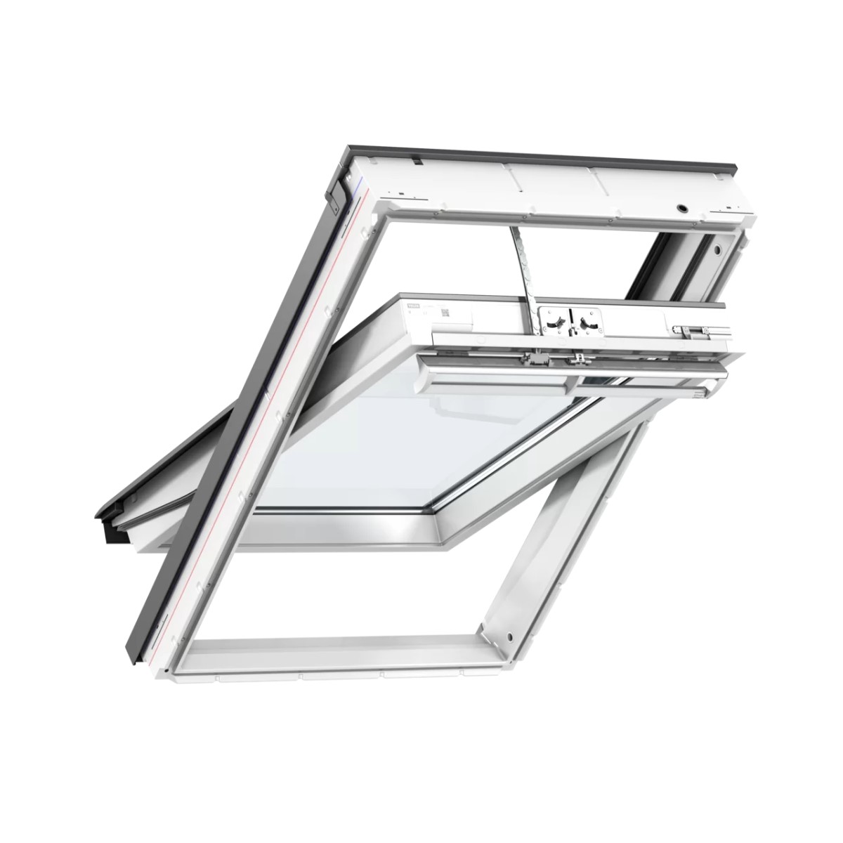 Velux Premium elektriskias jumta logs ar tālvadību, 62 divkameras stikla pakete 78x98cm Balts GGU MK04 006221